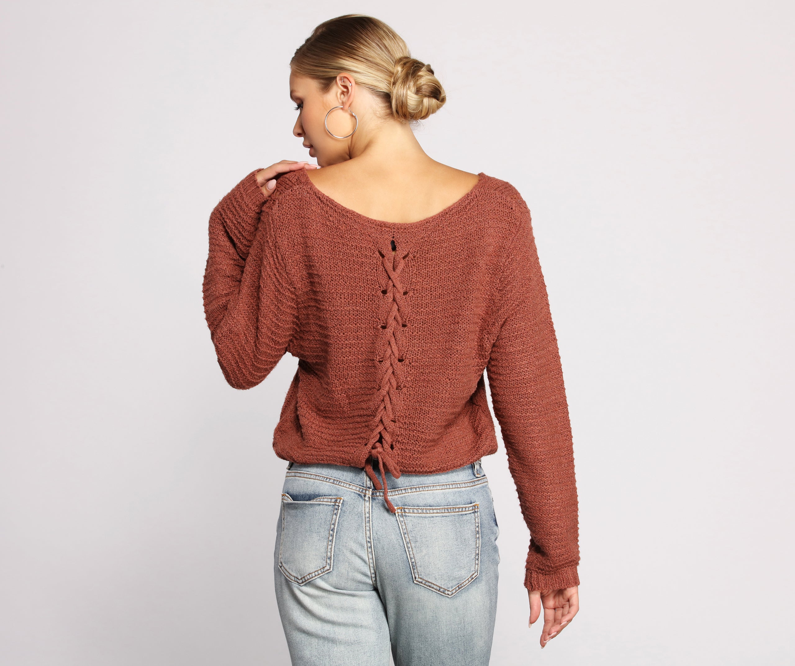 Always Cozy Cable Knit Lattice Sweater