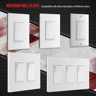 ENERLITES 15 Amp Single Pole Decorator Paddle Rocker Light Switch with Wall Plates White (3-Pack) 91150-WWP3P