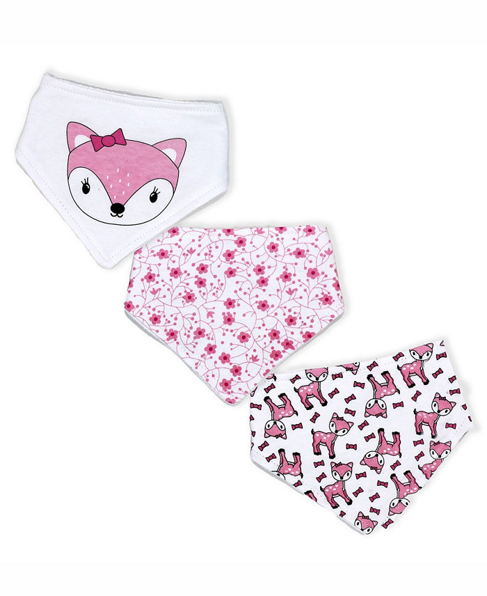 Jesse and Lulu Baby Boys and Girls Fawn Bandana Bibs， 3 Piece Set