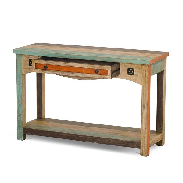 Meader Mango Wood Handmade Distressed Console Table by Christopher Knight Home