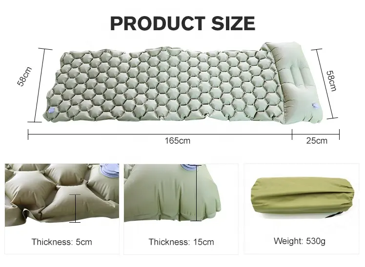 Fashionable Ultralight Outdoor Camping Air Mattress With High Quality TPU Nylon Fabric