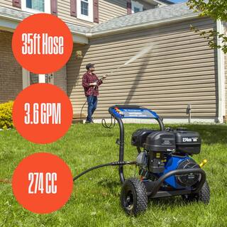 Westinghouse WPX 3800 psi 3.6 GPM 274cc Cold Water Gas Powered Triplex Pump Pressure Washer with 5 Quick Connect Nozzles WPX3800