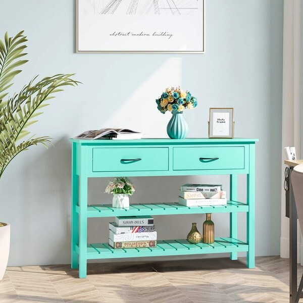 3-Tier Entryway Living Room Console Table with 2 Drawers