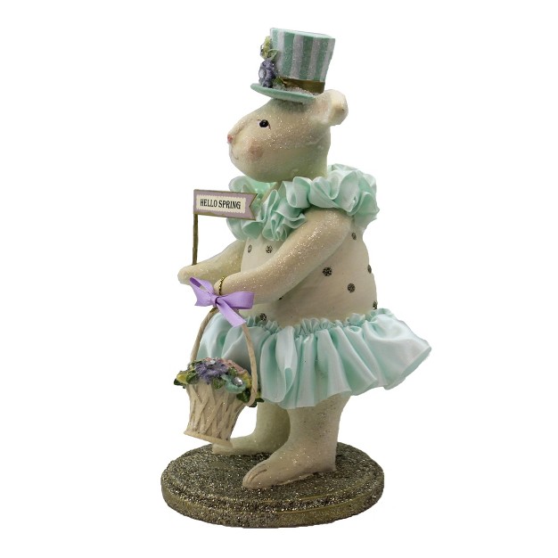 Heather Myers Bettina One Figurine 8 75 Inches Easter Spring Bunny Basket 55461 Polyresin Green