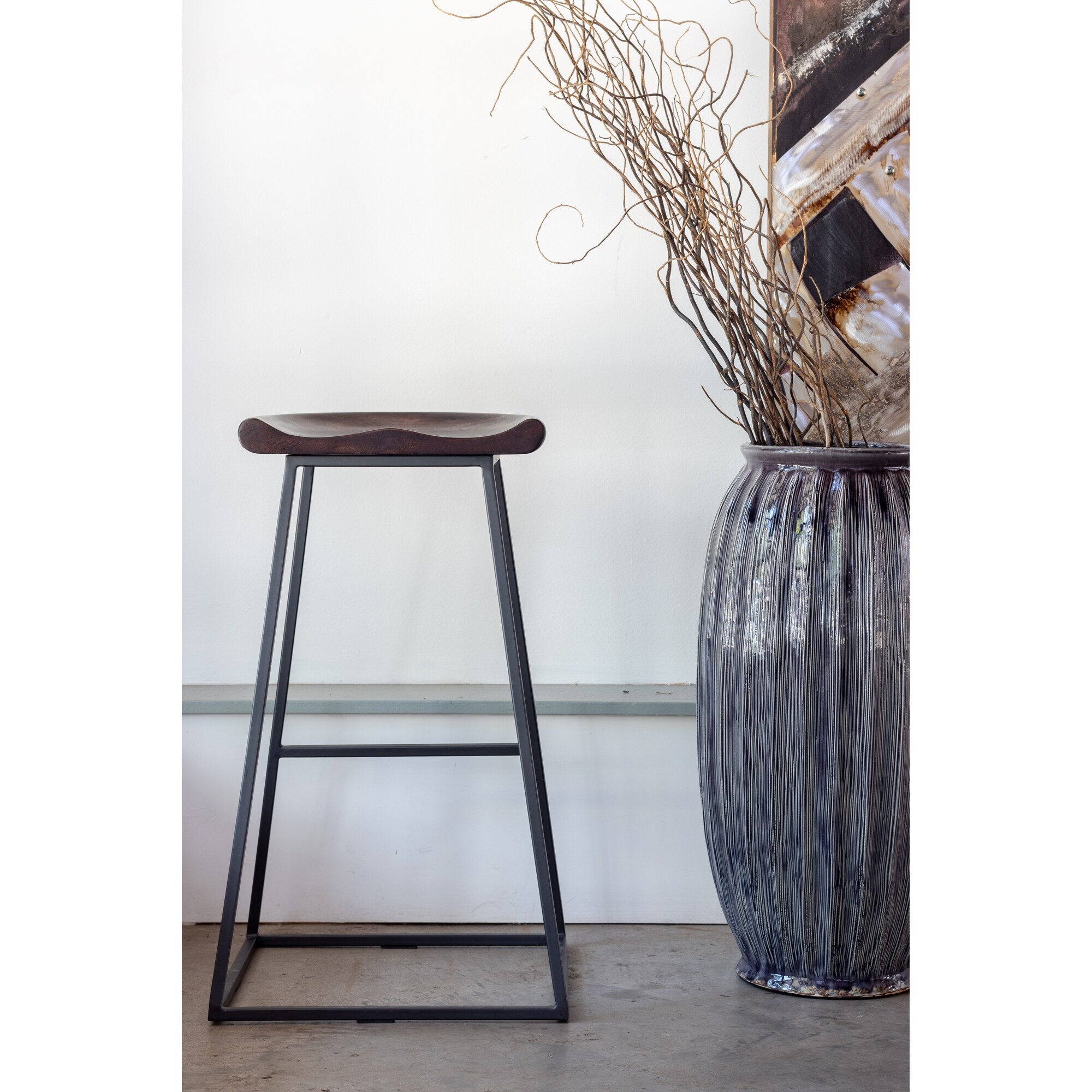 Aurelle Home Solid Industrial Stools (Set of 2)