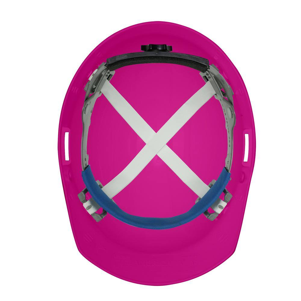 Americana Vent 4-Point Nylon Suspension Mega Ratchet Cap Hard Hat in Hi-Viz Pink 19453