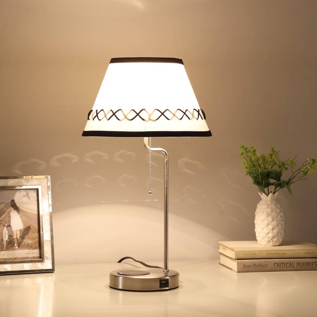 Traditional Metal Floor Lamp With Usb Charging Port Silver Ore International