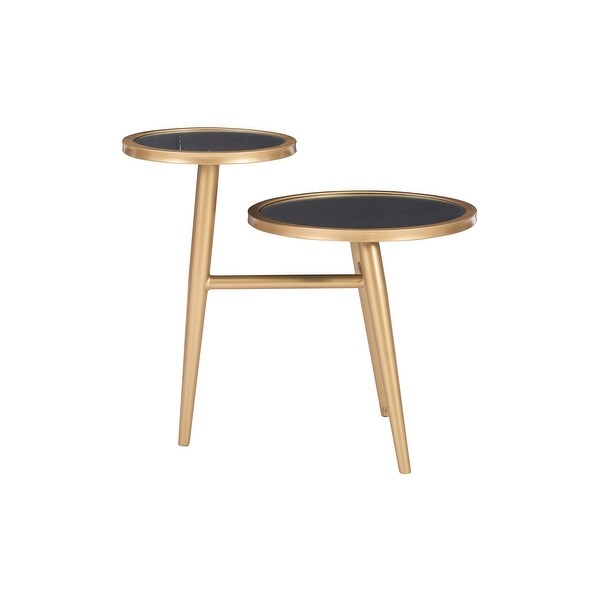 Channing 2-Tier Gold Mirrored Side Table