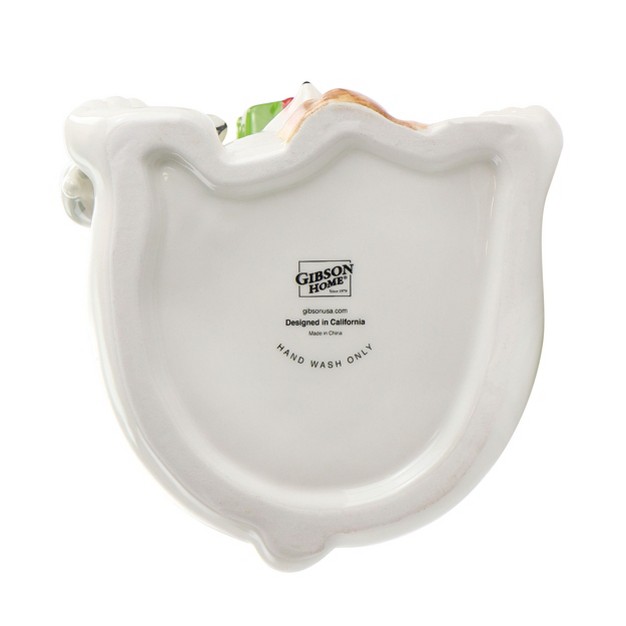 Gibson Home Polar Friend Durastone 8 5in Holiday Cookie Jar In White And Multi