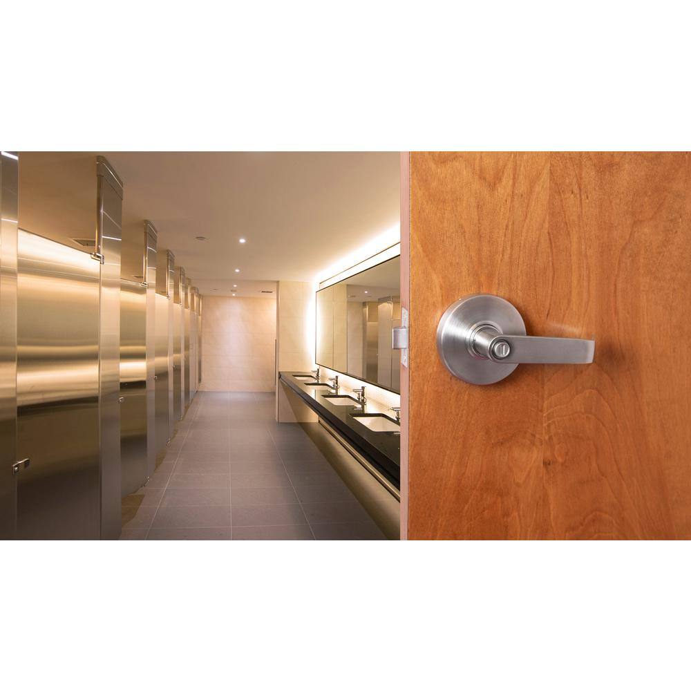 Taco Heavy Duty Brushed Chrome Grade 1 Commercial Cylindrical Privacy BedBath Door Handle with Lock DL-LHV40-US26D