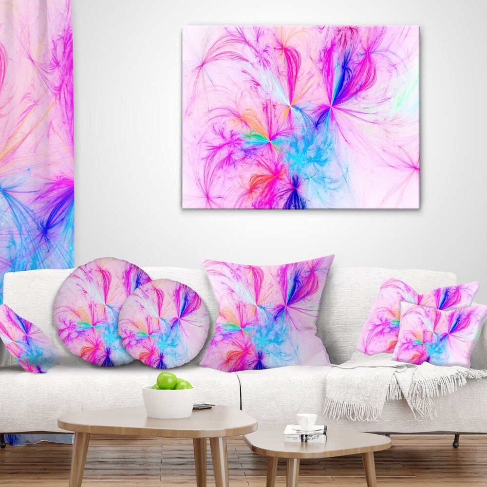 Designart 'Christmas Fireworks Pink' Abstract Throw Pillow