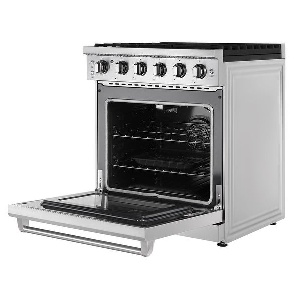 30-in 5 Burners 4.5-cu ft Stainless Steel Freestanding Gas Range with 5 Burners