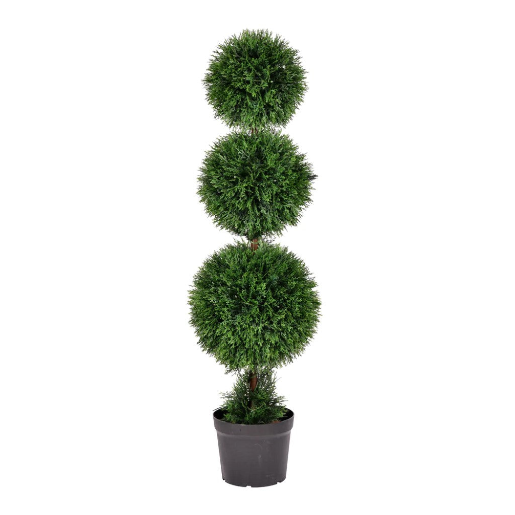 Artificial Plant : Cedar Triple Balls In Pot