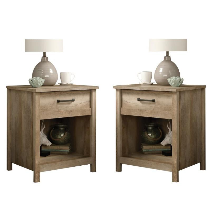 Home Square Bedroom Nightstand in Lintel Oak ( Set of 2 )