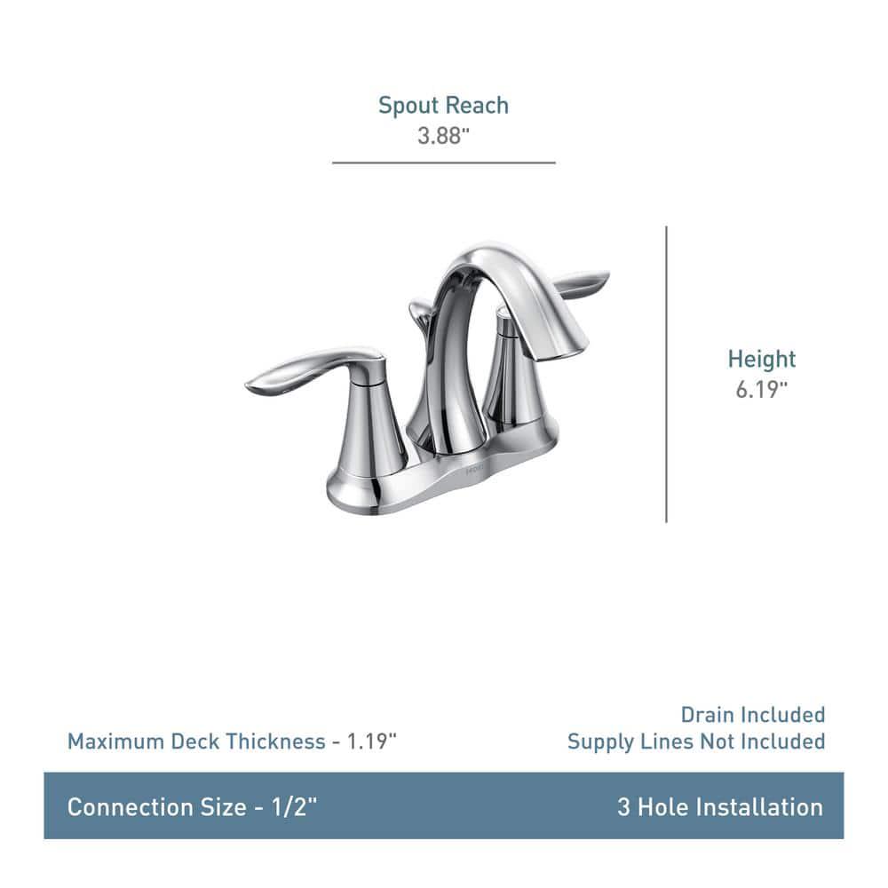 MOEN Eva 4 in Centerset 2Handle HighArc Bathroom Faucet in Brushed Nickel