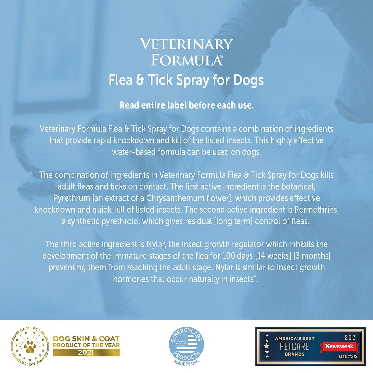 Veterinary Formula Clinical Care Topical Flea and Tick Spray for Dogs and Cats