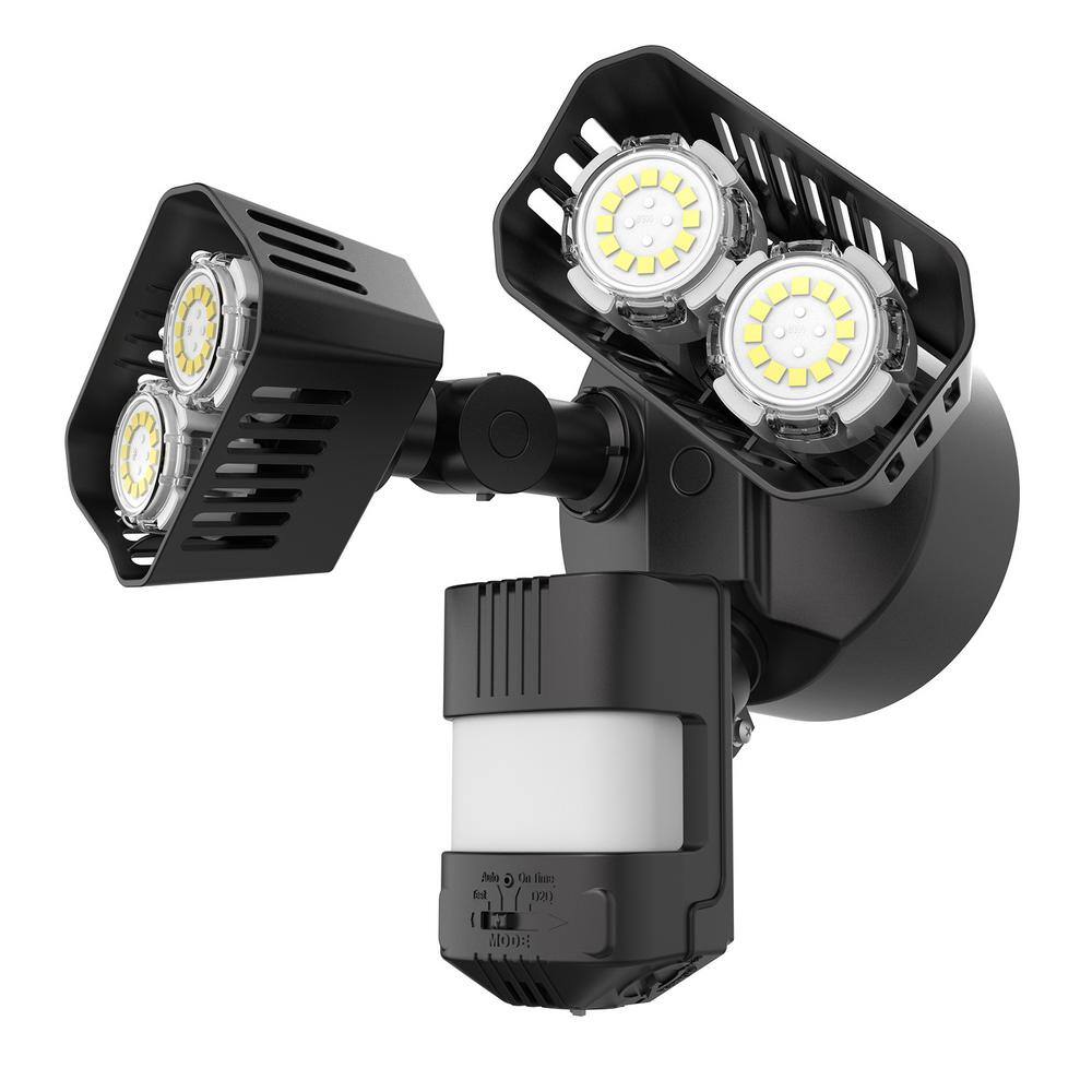 SANSI 28-Watt 180-Degree Black Motion Activated Outdoor Integrated LED Dusk to Dawn Flood Light 01-04-001-012802