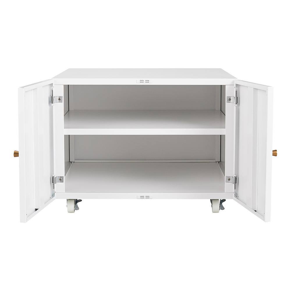 White 17.72 in H x 23.62 in W x 23.62 in D Metal Steel Mobile File Cabinet Print the Cabinet SXB4757932