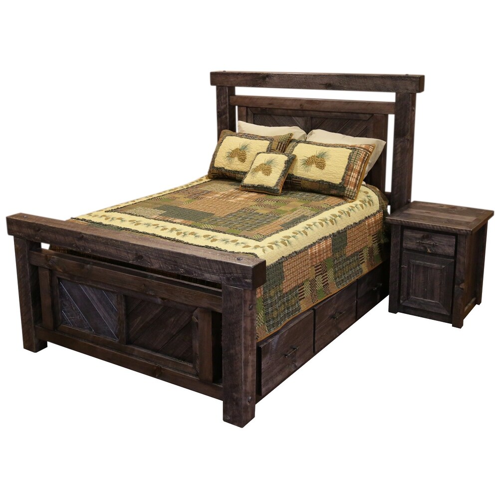 Farmhouse Timber Peg Platform Bedroom Set