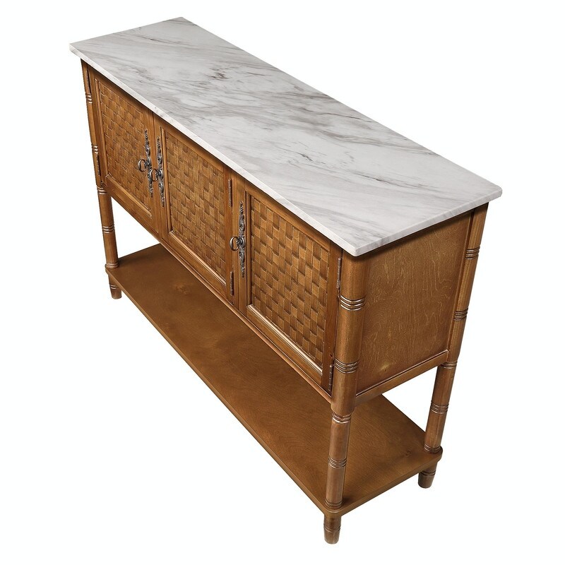 47'' Rustic Console Table with Storage and Open Shelf