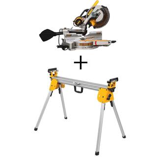 DW 15 Amp Corded 12 in. Double Bevel Sliding Compound Miter Saw wBlade Wrench Material Clamp  Compact Miter Saw Stand DWS779WDWX724