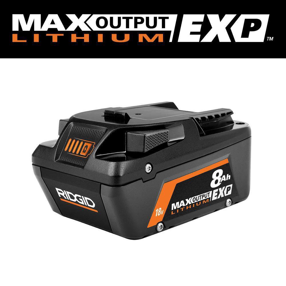 RIDGID 18V 8.0 Ah MAX Output EXP Lithium-Ion Battery AC840080