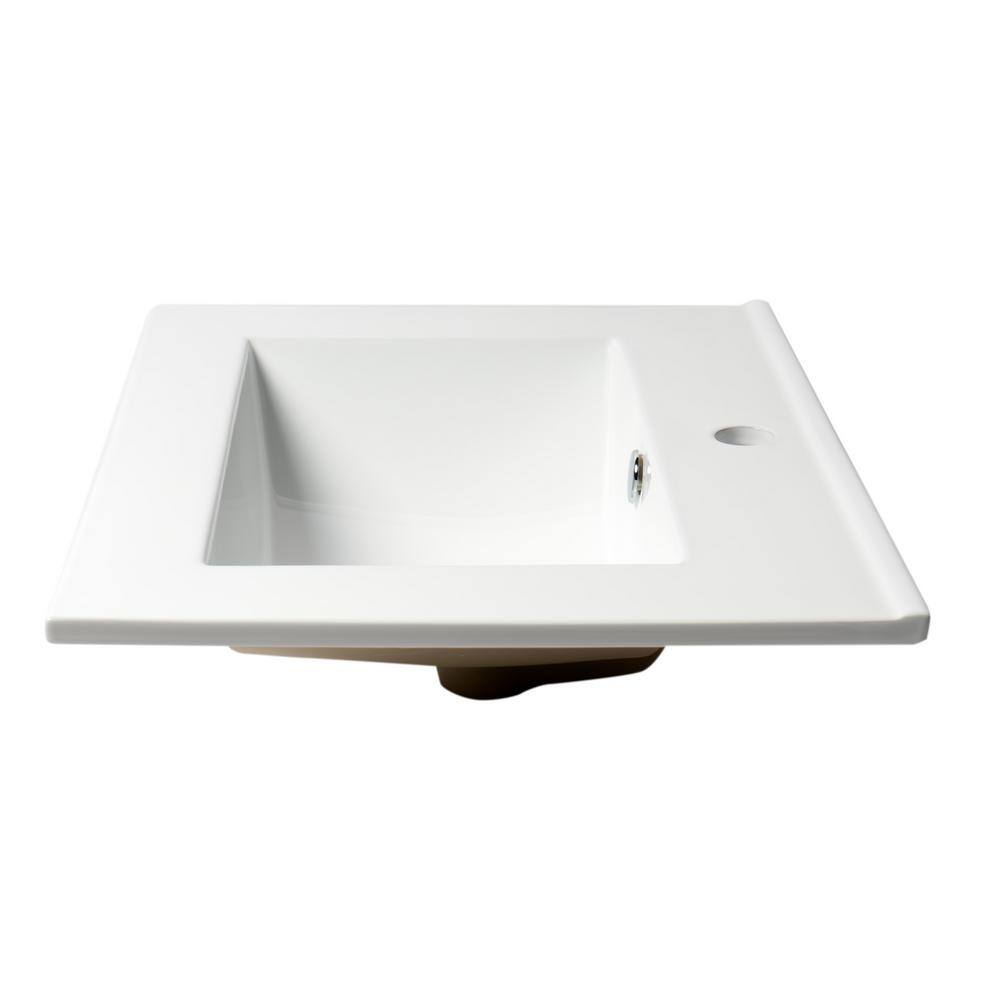 ALFI BRAND 23.63 in. Drop-in Bathroom Sink in White ABC803