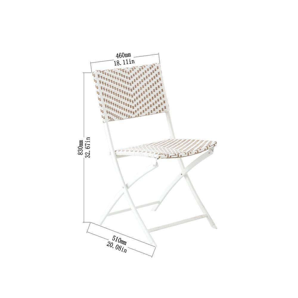 StyleWell Mix and Match Steel Wicker Folding Serena Chevron Outdoor Dining Chair (2-Pack) FDS40059-V-2PK