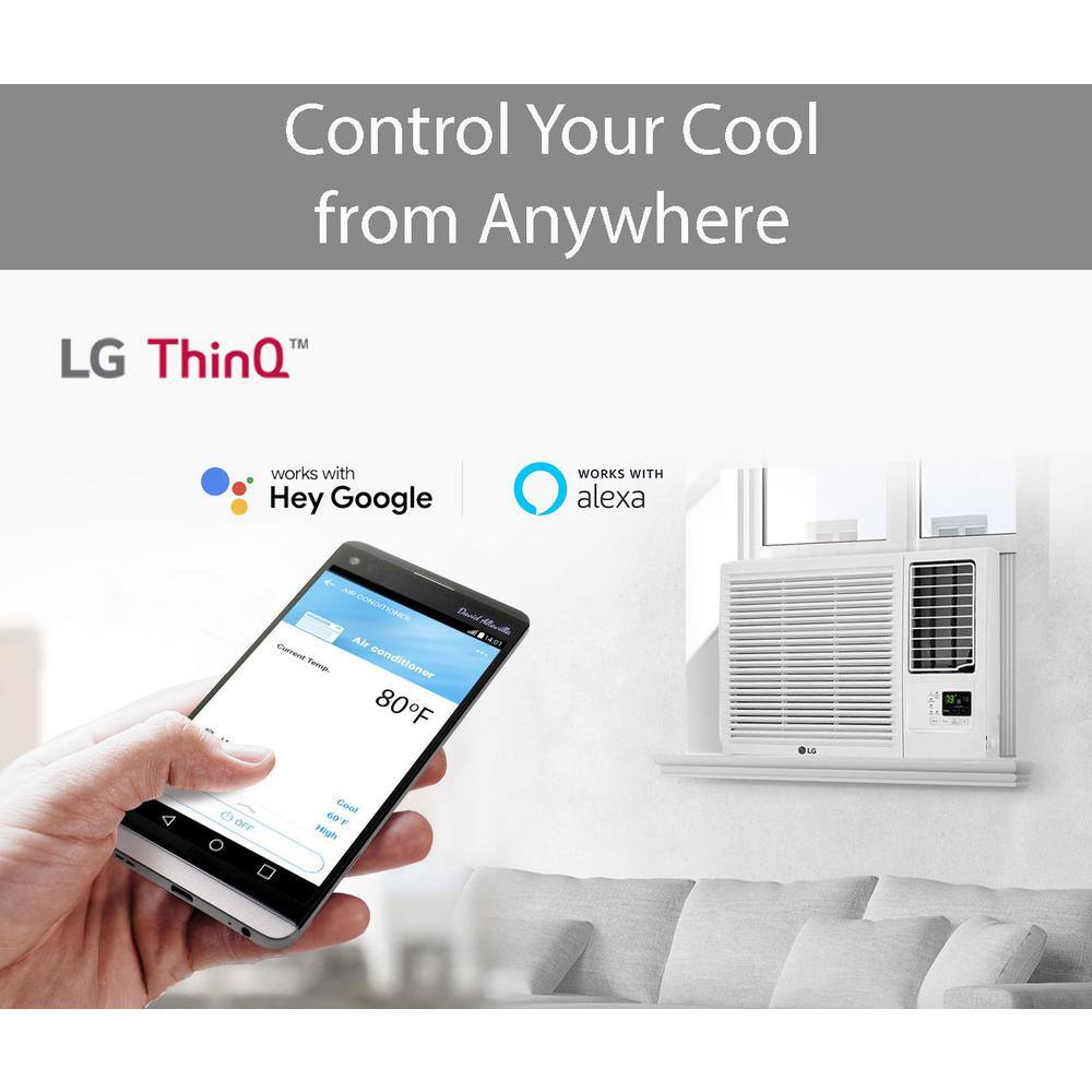 LG 12000 BTU 230208-Volt Window Air Conditioner LW1221HRSM Cools 550 Sq. Ft. with Cool and Heat Wi-Fi Enabled LW1221HRSM