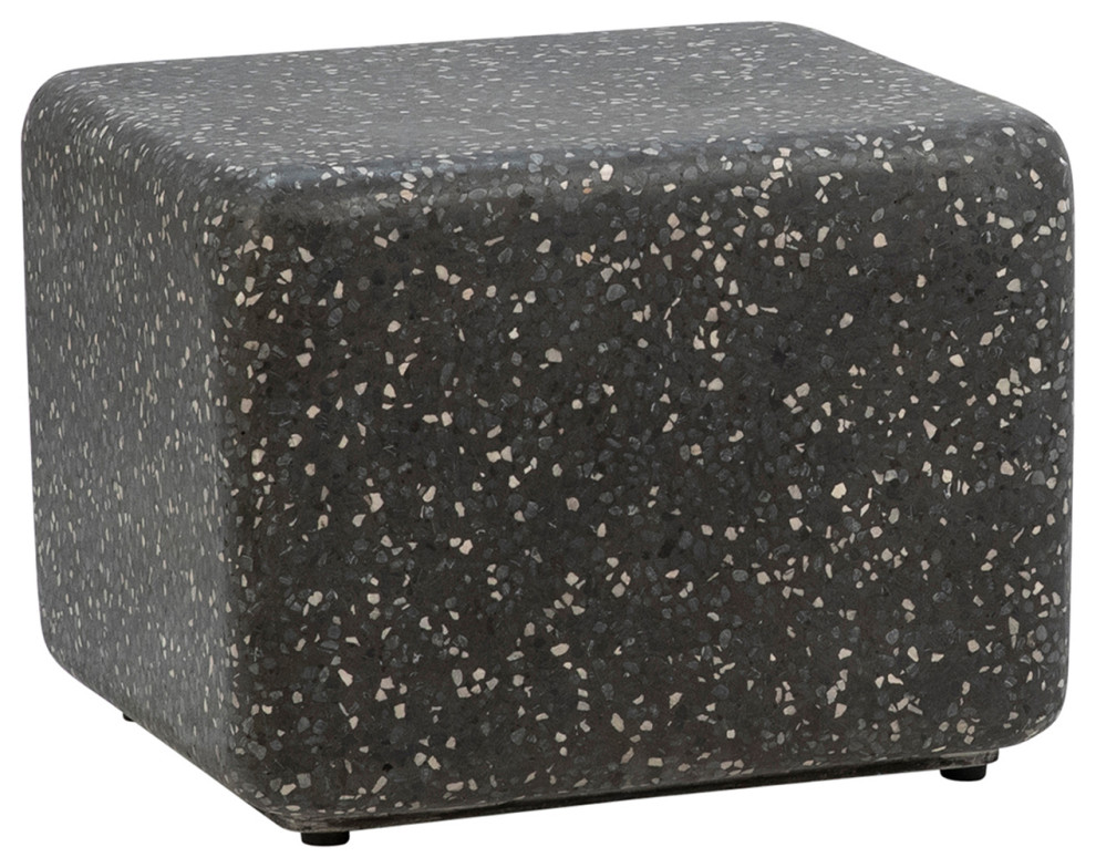 Black Terrazzo Cube Side Table   Contemporary   Outdoor Side Tables   by Design Mix Furniture  Houzz