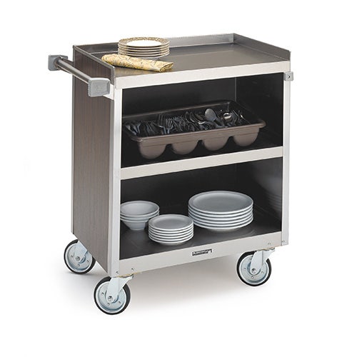 Lakeside 822 - Enclosed Stainless Steel/Laminate Bussing Cart， 31-1/4