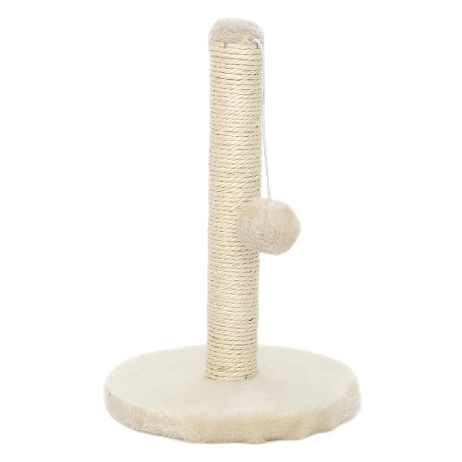 30cm Tall Stable Cat post for scratching， Cat Scratcher ， Round Base Kitten Pets Scratch Poles - Beige