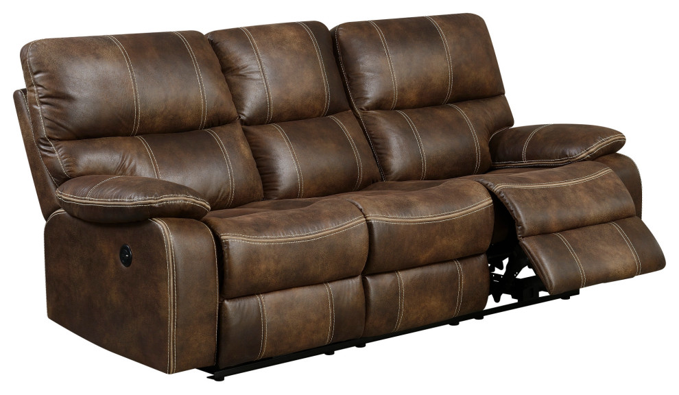 Kimberly Reclining Sofa  Chocolate Brown   Contemporary   Sofas   by Lorino Home  Houzz