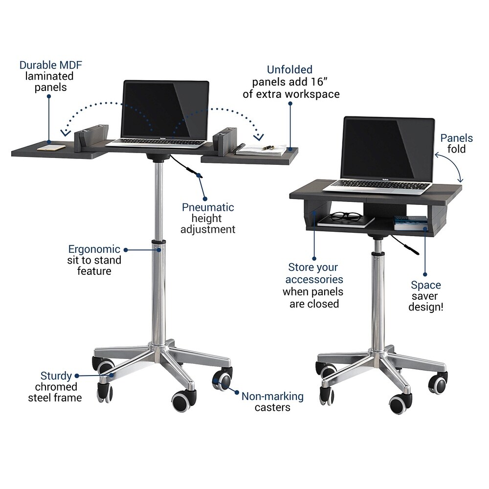 Adjustable Folding Table Laptop Stand Cart Desk