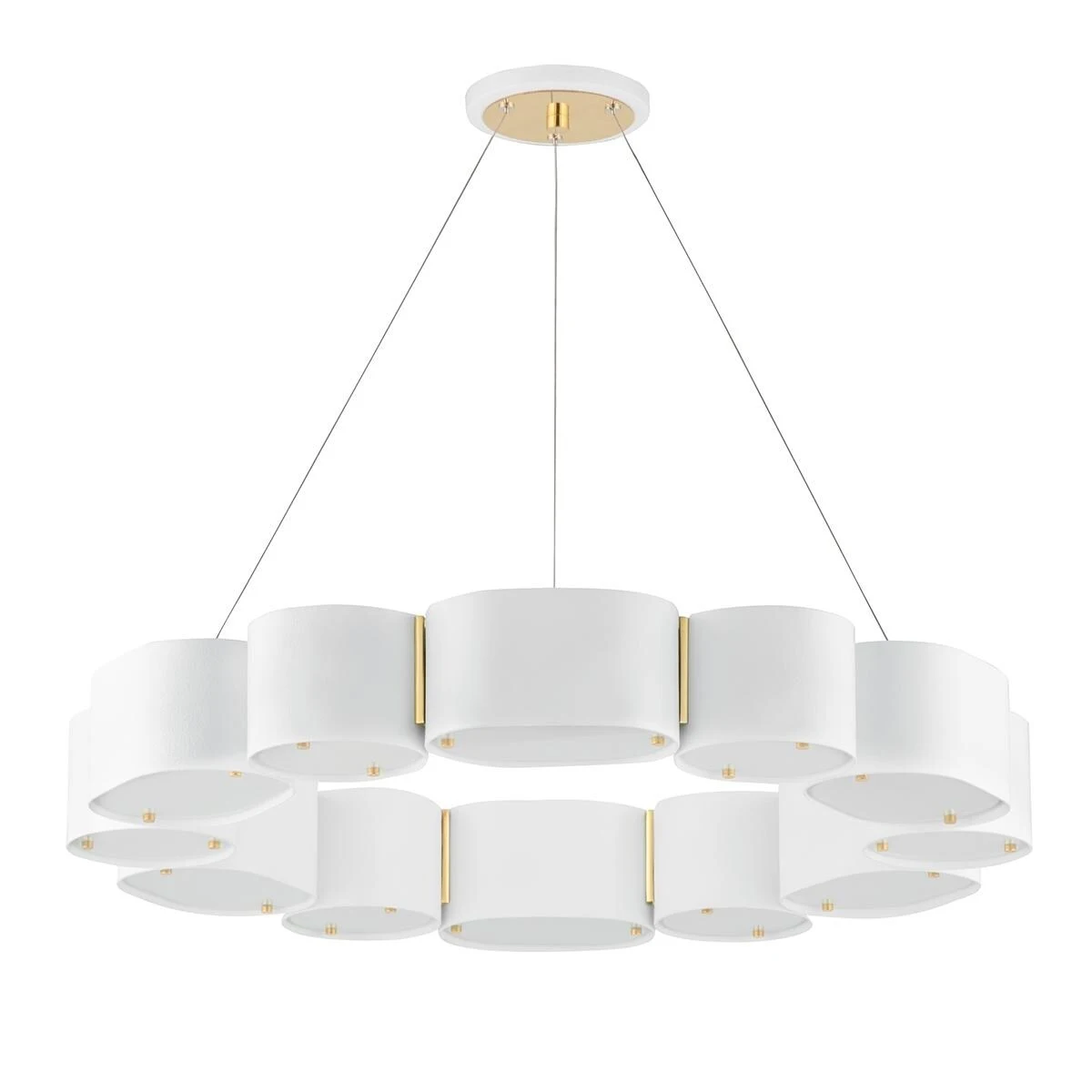 Corbett Lighting Opal 12 Light Soft White with Vintage Brass Chandelier