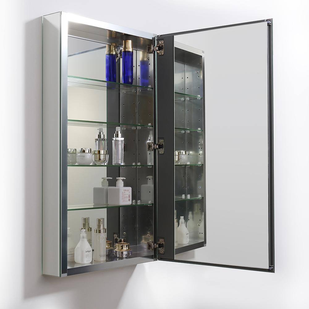 Fresca 20 in. W x 36 in. H x 5 in. D Frameless Recessed or Surface-Mounted Bathroom Medicine Cabinet FMC8059