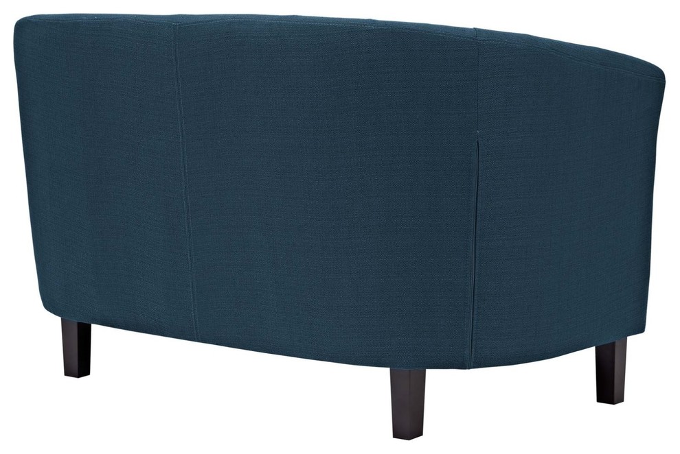 Modern Contemporary Urban Living Lounge Room Loveseat Sofa  Navy Blue  Fabric   Contemporary   Loveseats   by House Bound  Houzz