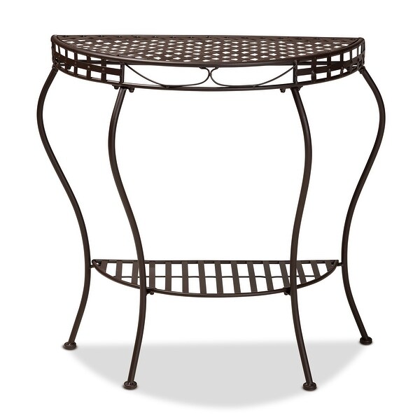 Laraine Modern and Contemporary Brown Metal Outdoor Console Table