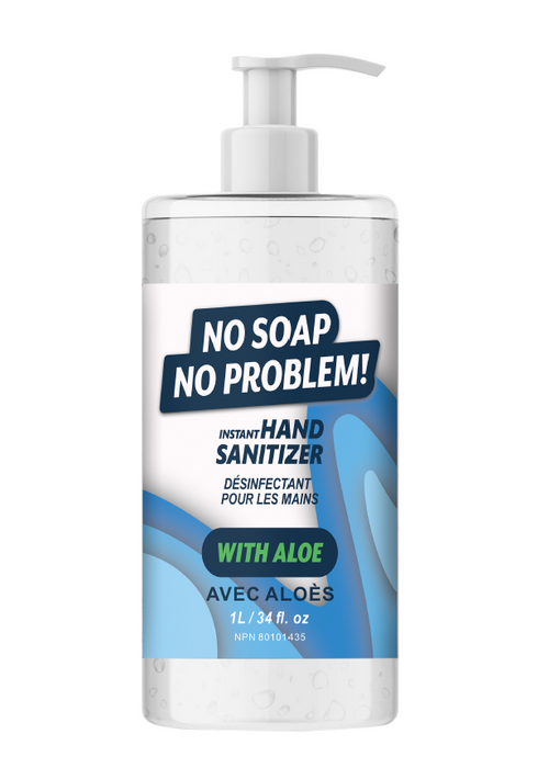 Pack of 12  No Soap No Problem Hand Sanitizer with Aloe 1 Liter Pump