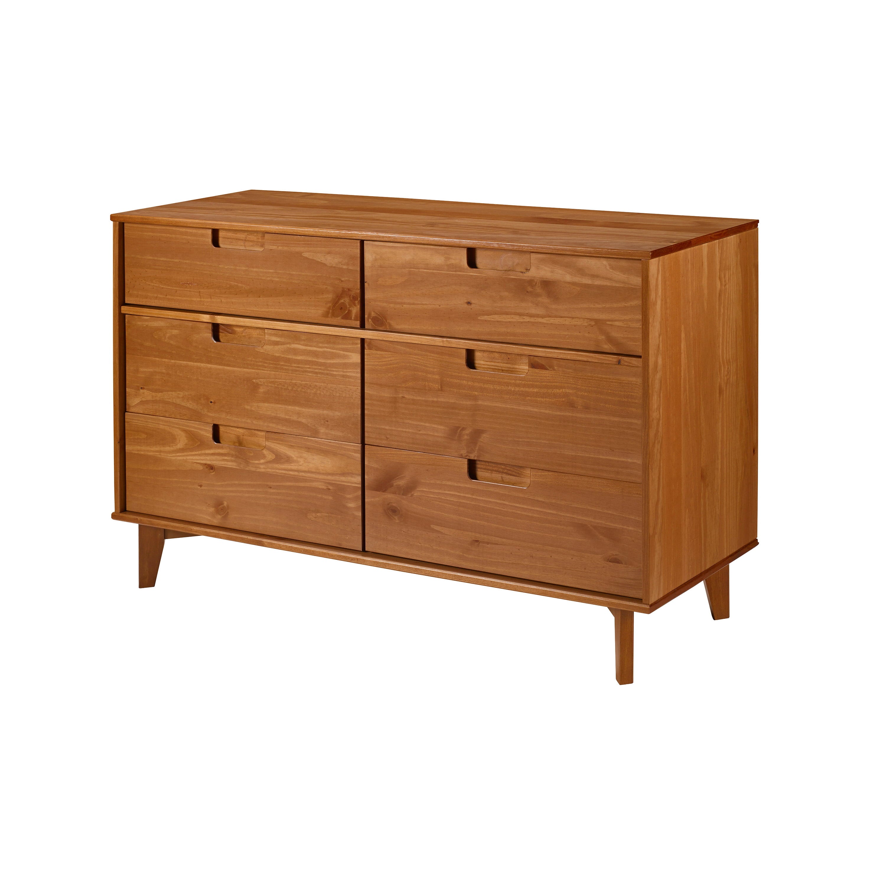 Manor Park Sonoma 6-Drawer Solid Wood Caramel Dresser