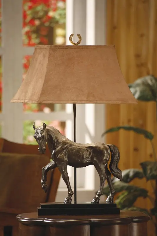 Bronze Horse Creek Resin Table Lamp