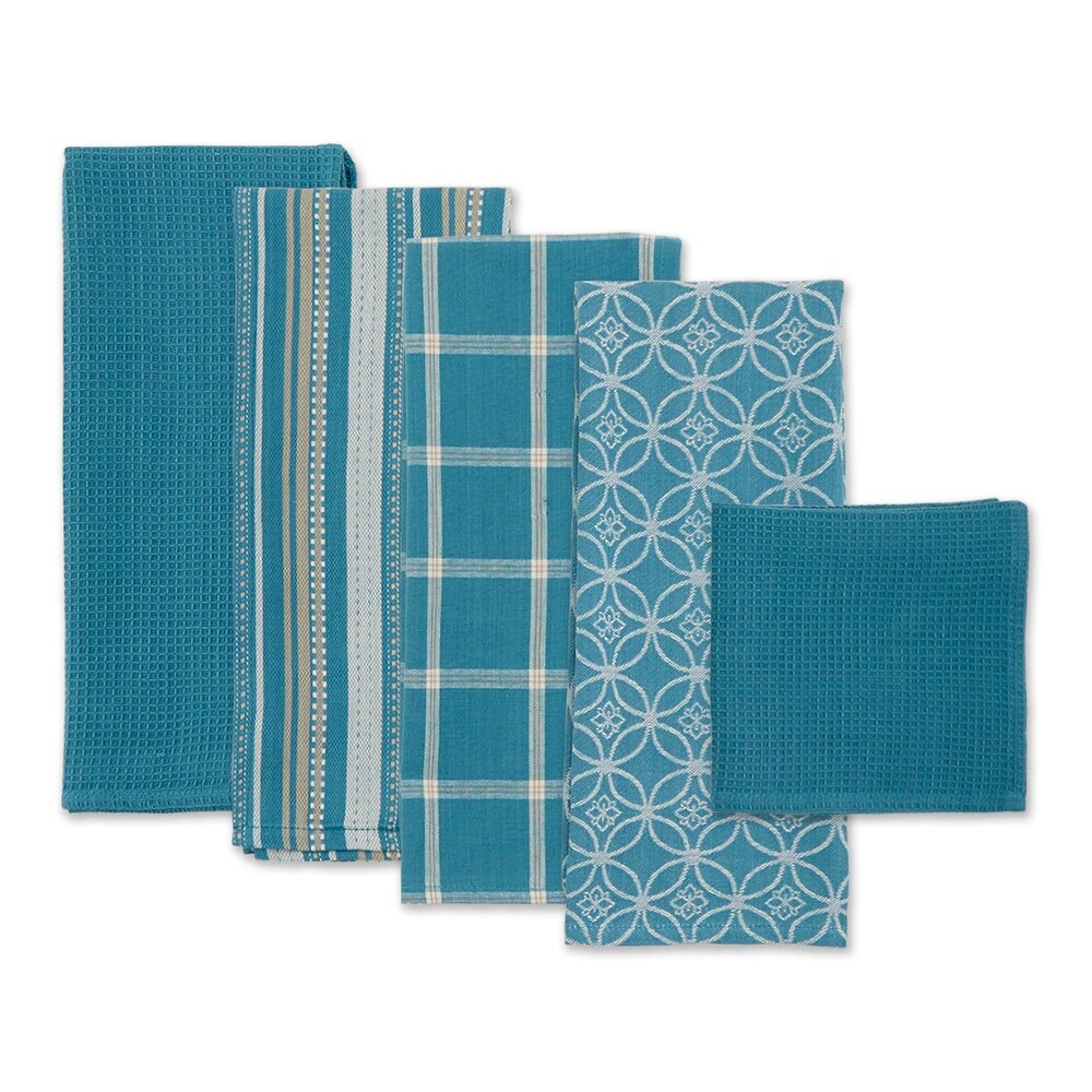 DII Assorted Kitchen Dishtowel   Dishcloths (Set of 5)