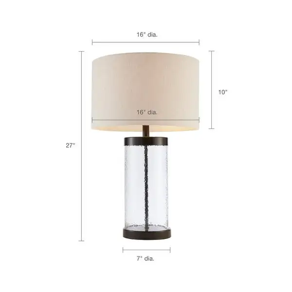 Hampton Hill Macon Clear Glass Cylinder Table Lamp