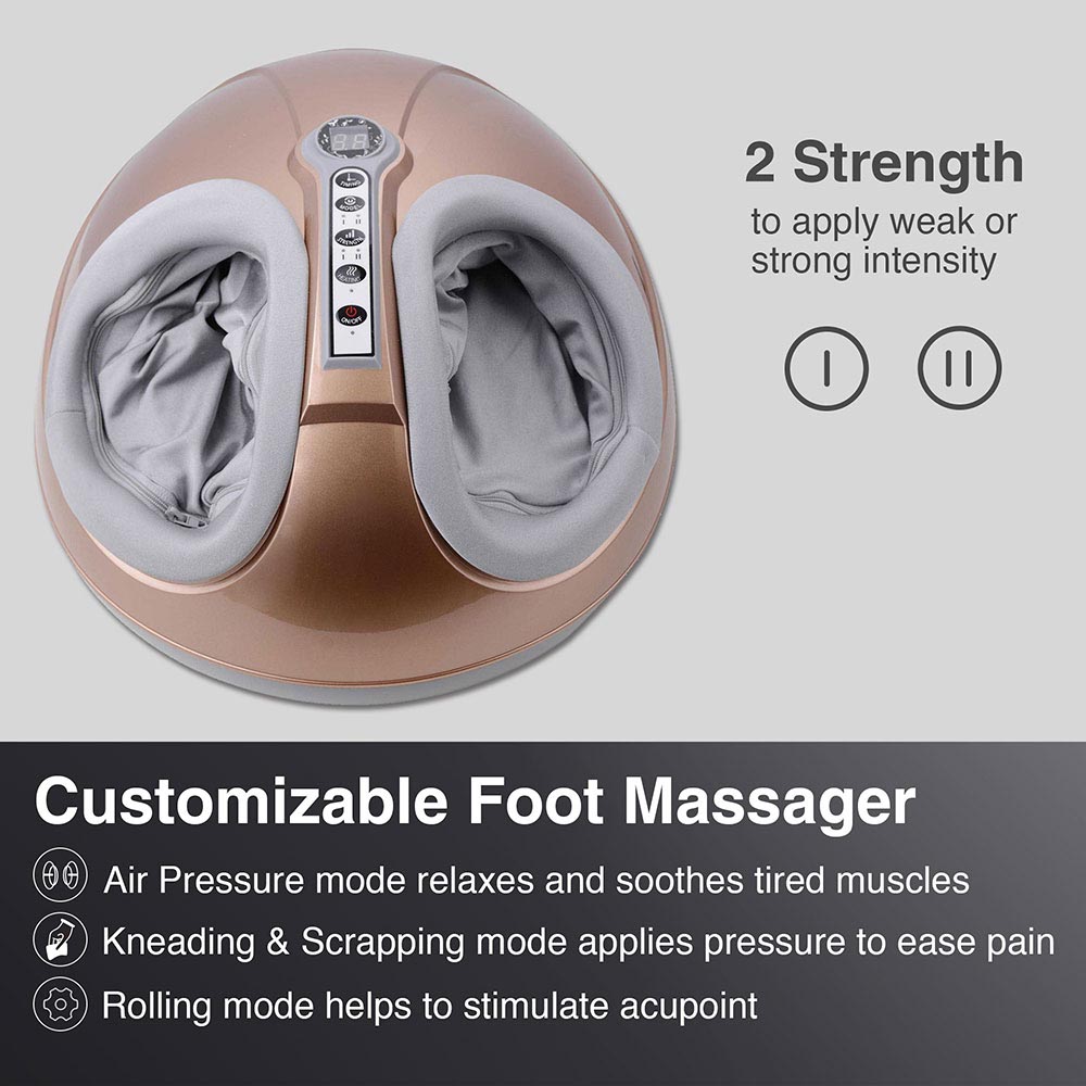 Yescom Foot Massager with Heat White/ Gold