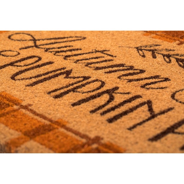 X 2 x27 4 quot Autumn Skies Pumpkin Pies Indoor outdoor Coir Doormat Orange brown Entryways