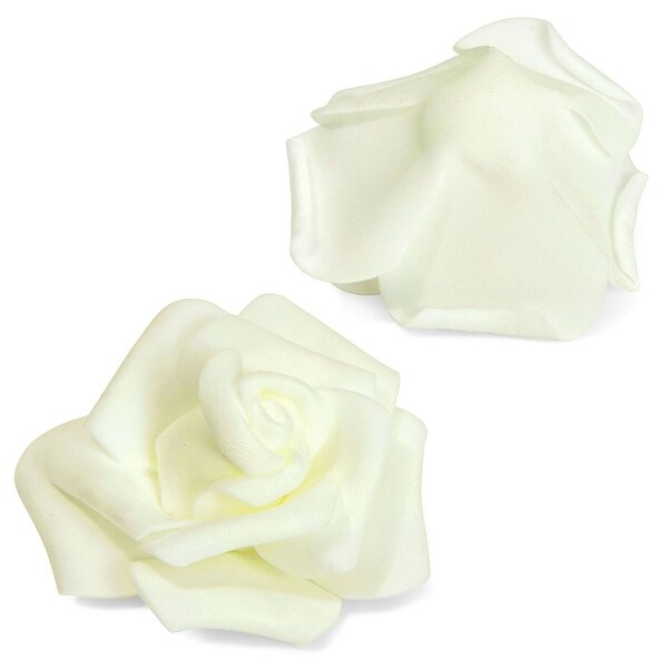 100Pack Ivory Artificial Foam Roses 3