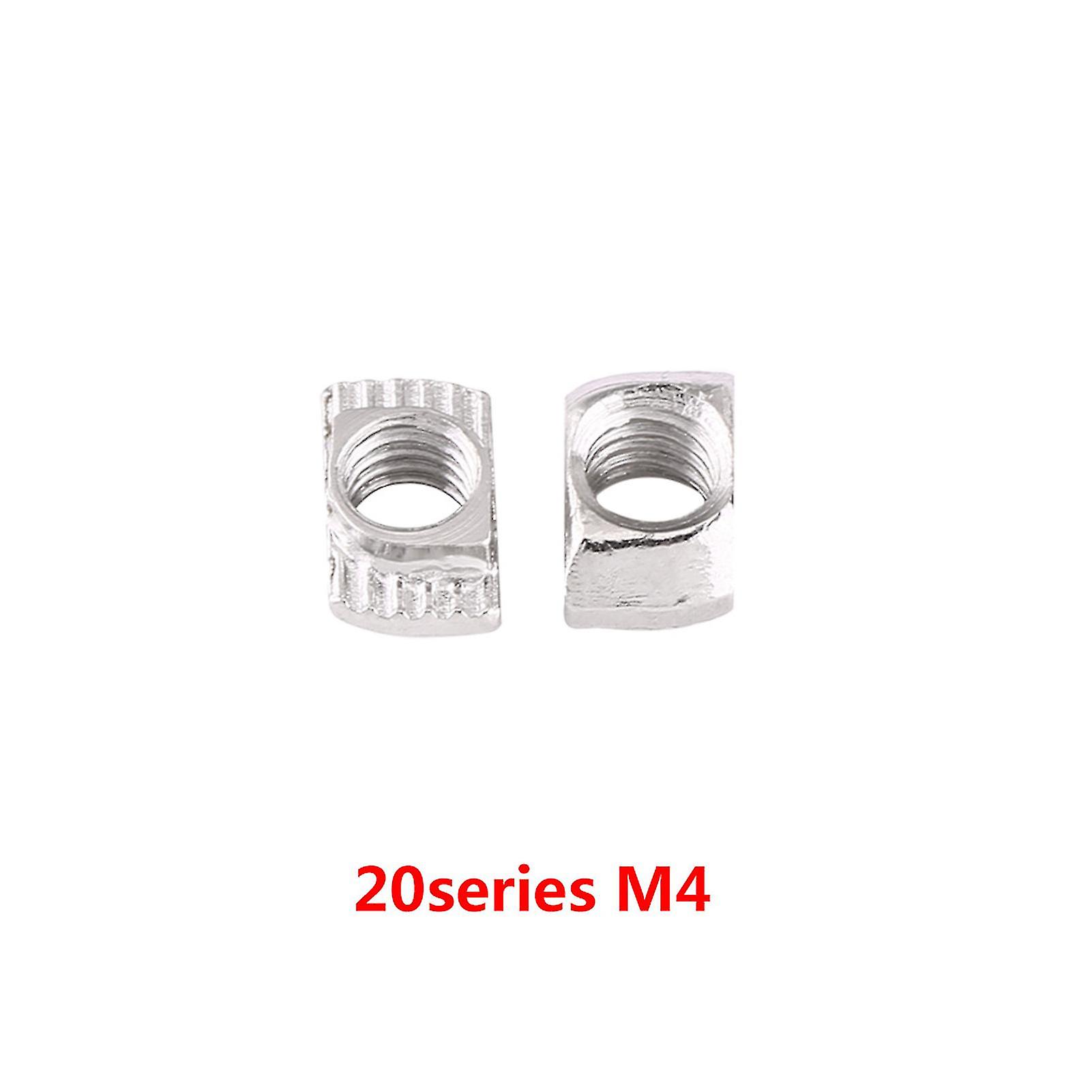 T Slot Hammer Head Nut Nickel Plated Carbon Steel Fastener For Aluminum Profile (EU20 M4*10*6)