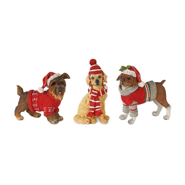 Winter Dog Christmas Figurines