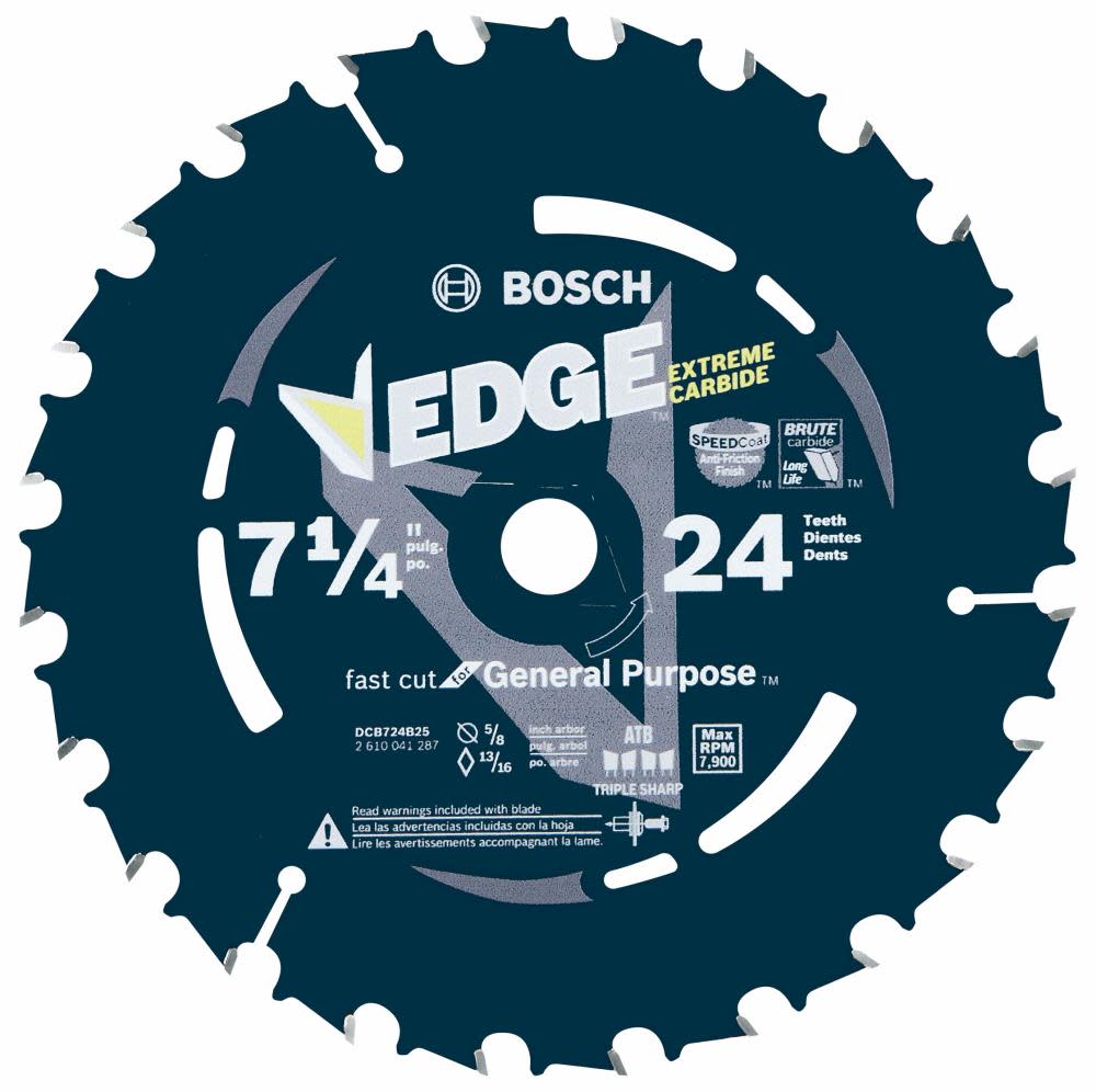 Bosch 7-1/4 In. 24 Tooth Construction Portable Saw Blade Framing DCB724B25 from Bosch