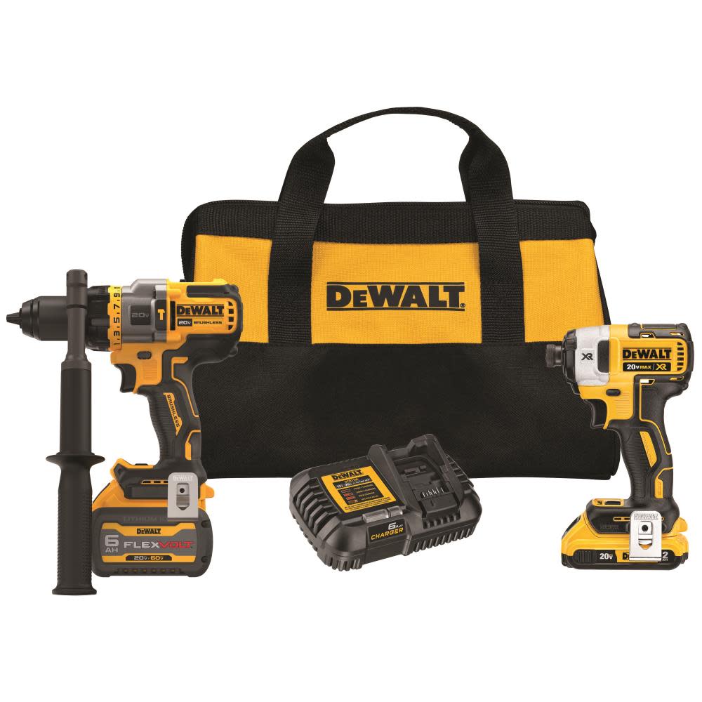 DW 20V MAX* 2 Tool Kit Including Hammer Drill/Driver with FLEXV Advantage DCK2100D1T1 from DW